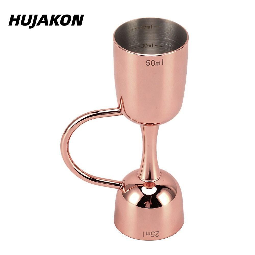 Cốc đo rượu HUJAKON, Jigger hai mặt bằng thép không gỉ, Máy pha chế rượu mạ đồng thực tế Máy pha chế