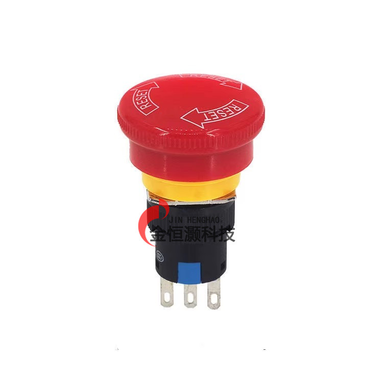 Nút Dừng Khẩn Cấp B.16mm LA16-11ZS Một Mở Một Đóng Đầu Nấm Công Tắc Khẩn Cấp Tự Khóa Dừng Nguồn 2JZ3