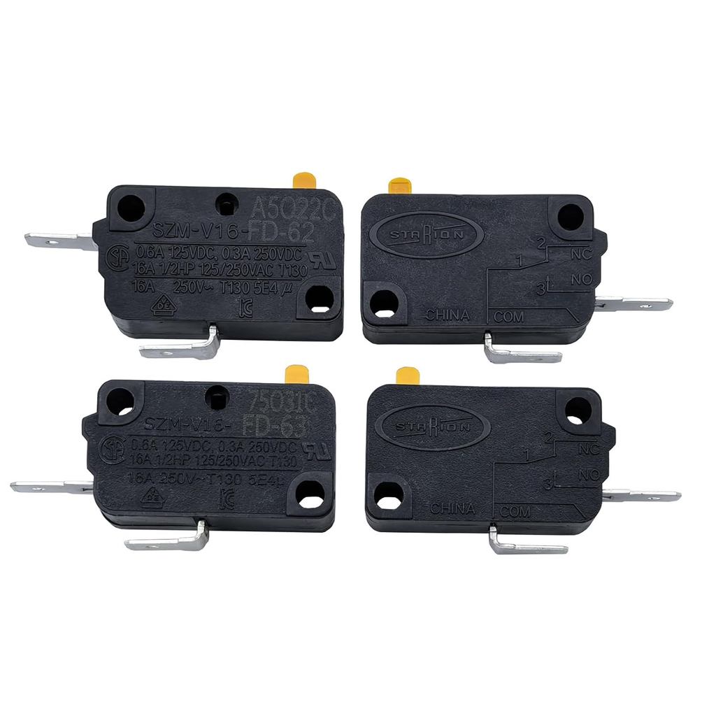 Công tắc khóa cửa lò vi sóng SZM-V16-FD-63, 16A 250VAC, 2 thường mở & 2 tiếp xúc thường đóng