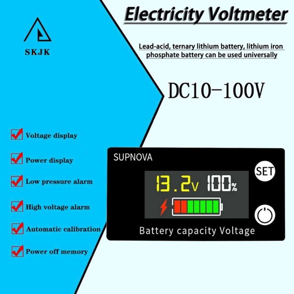 Đồng hồ đo điện áp pin SKJK DC 8V-100V cho máy kiểm tra pin axit chì Lithium