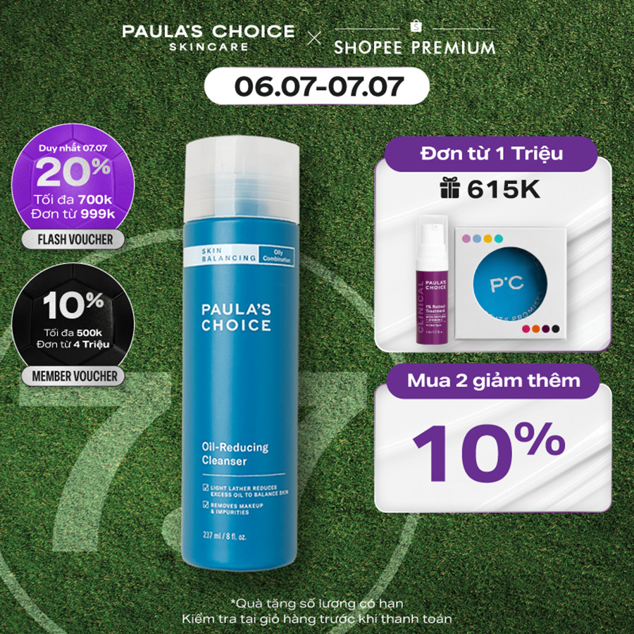 Sữa rửa mặt làm sạch lỗ chân lông và giảm dầu thừa Paula's Choice Skin Balancing Oil-Reducing Cleanser 237ml 1150