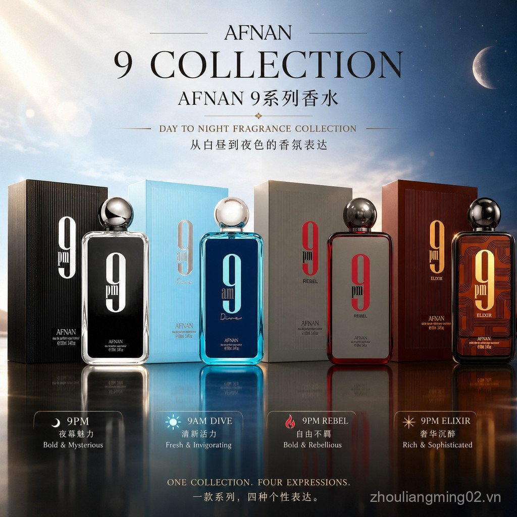 Nước hoa Afnan 9PM Rebel Men Women Perfume Middle East Arabian Dibai Perfume