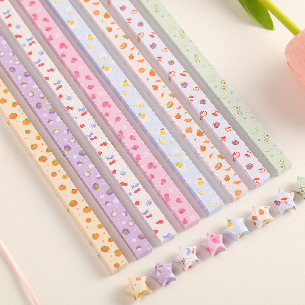 giấy gấp hạc giấy gấp sao dạ quang giấy gấp sao Ngôi Sao Trái Cây Dễ Thương Origami Trái Cây Sáng Tạ