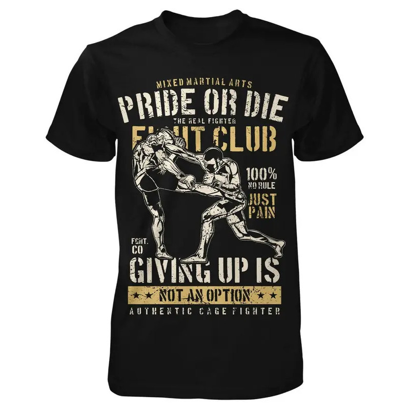 1 Áo thun Cotton Unisex MMA Fighter Pride Or Die Text Hardman Fan Capite Style Thích hợp để mặc đến 