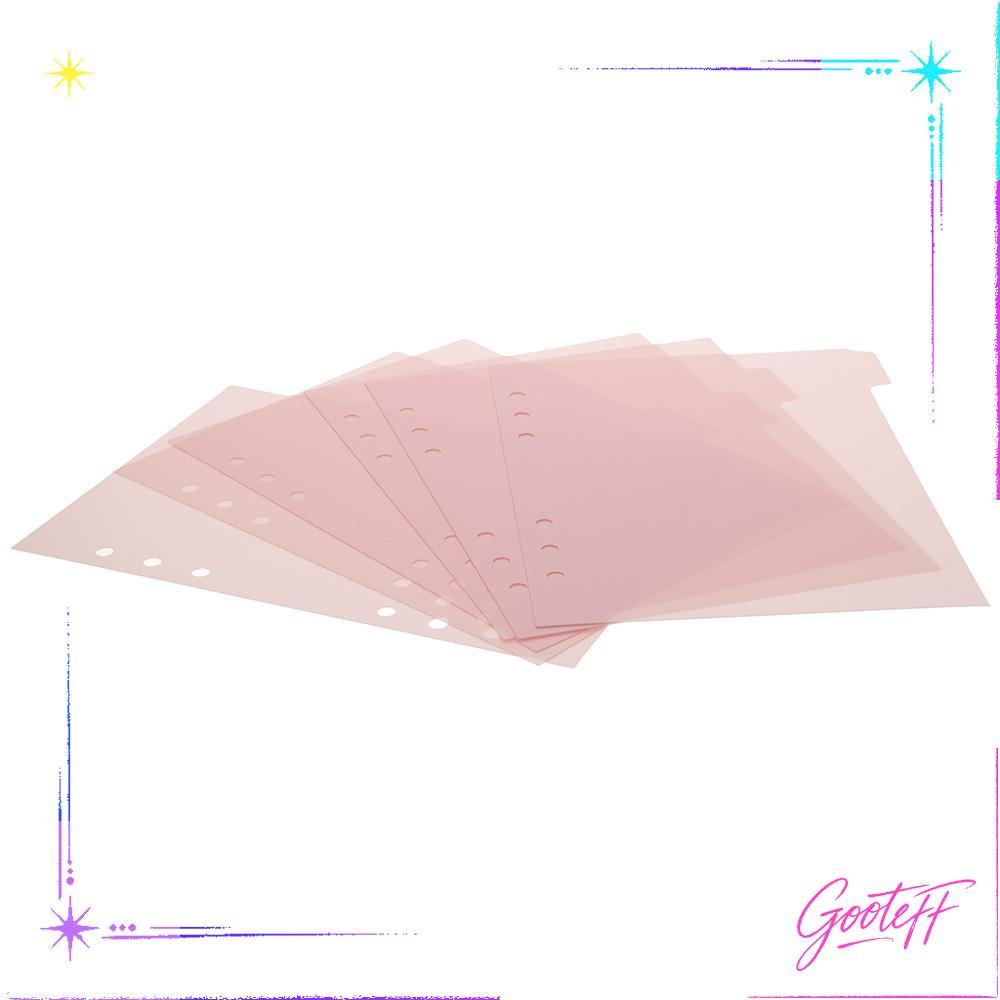 GOOTEFF 6 CÁI Binder Divider, 6 Ring A5 Index Page Tab, Planner Nhựa Hồng 6 CÁI Binder Index Divider