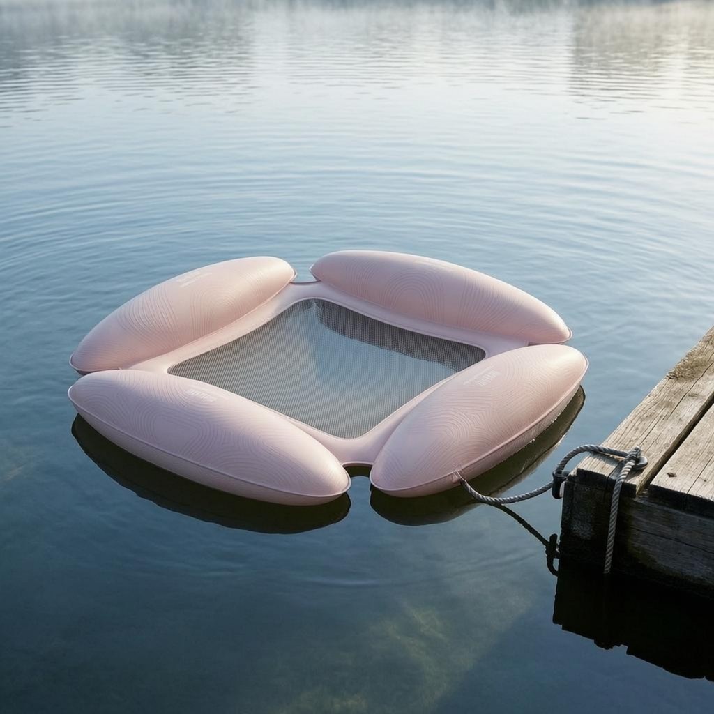 Bể bơi bơm hơi Lounger Lưới nhẹ Phao Giường bốn ống Giường Lounger Lounger Hỗ trợ ổn định