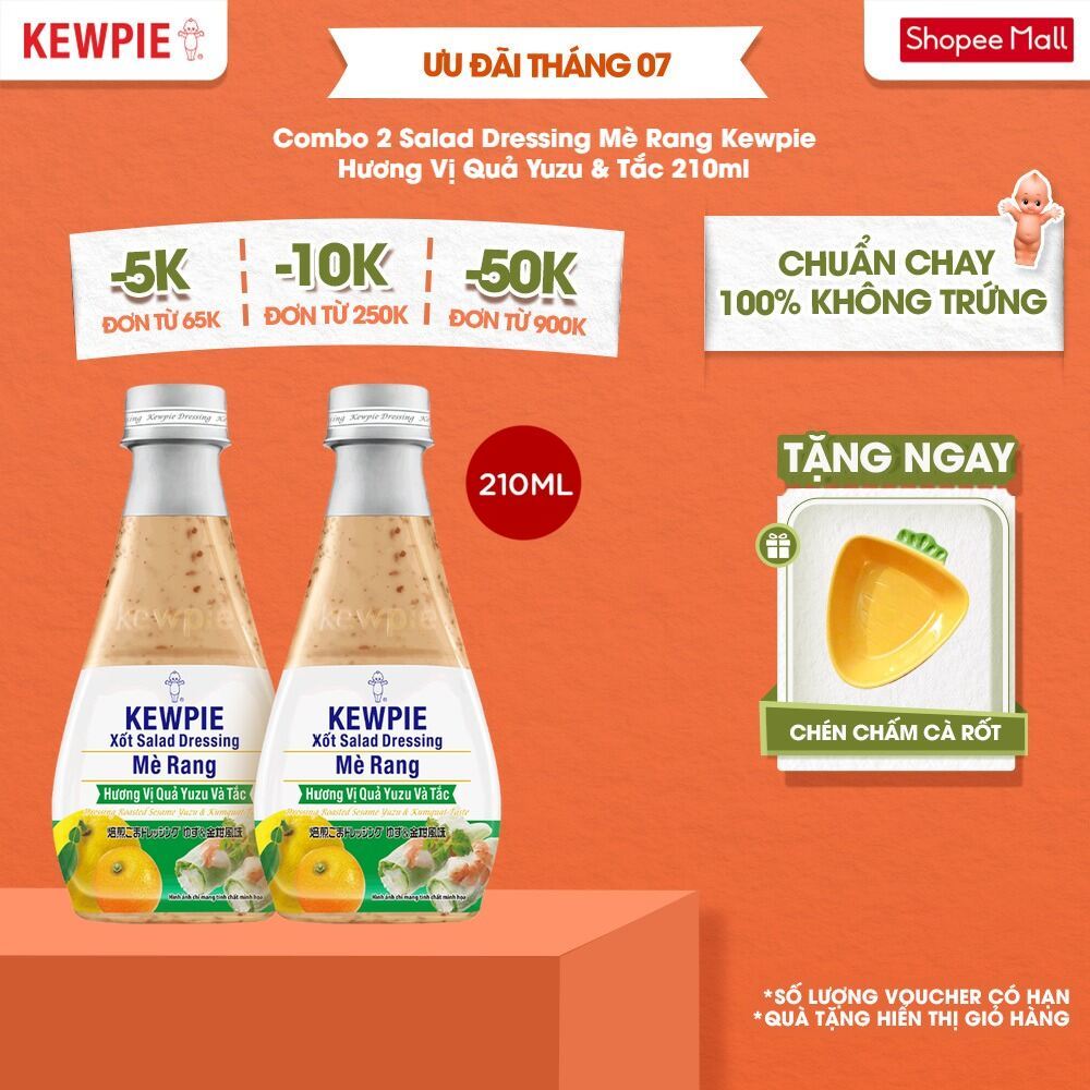 Combo 2 Salad Dressing Mè Rang Kewpie Hương Vị Quả Yuzu & Tắc 210ml