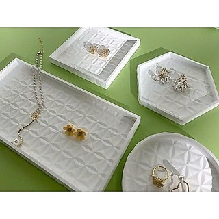 Khay Thạch Cao Decor Viền Bi Đựng Đồ Trang trí, Trang sức, Chụp Ảnh Sản Phẩm