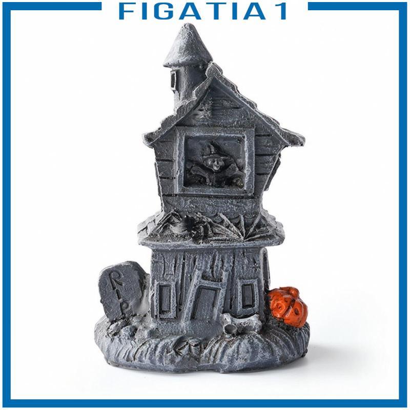 Trang viên Eerie với bí ngô Thời tiết Eerie Trang viên Bức tượng ma quái Halloween cho Mantel, Kệ sá