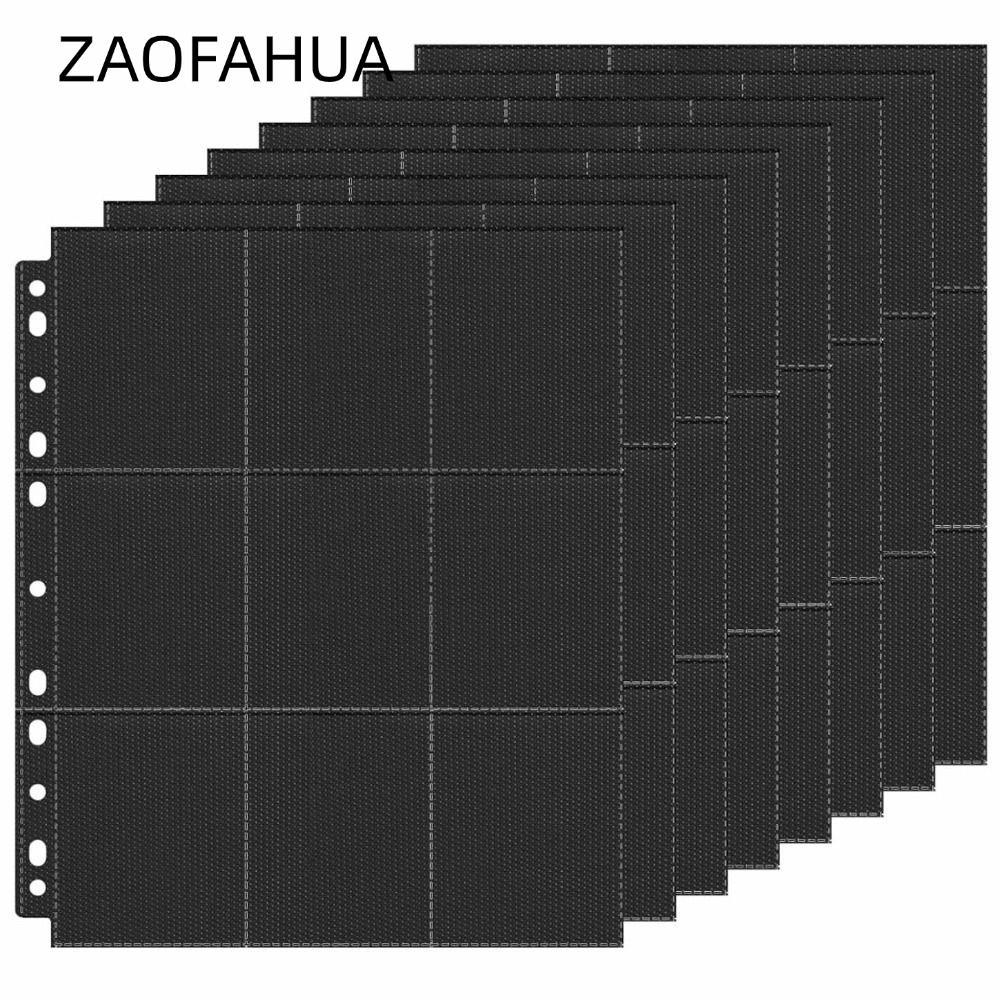 ZAOFAHUA 10 Cái Trang nạp lại Album thẻ, Trang kết dính thẻ giao dịch gia cố 9 túi A4, lõi nạp lại l