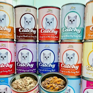 [COMBO 6 LON ] Pate dành cho mèo mọi lứa tuổi ( CATCHY ,KUCINTA,YUMI,LOCAL ) lon 400 gram
