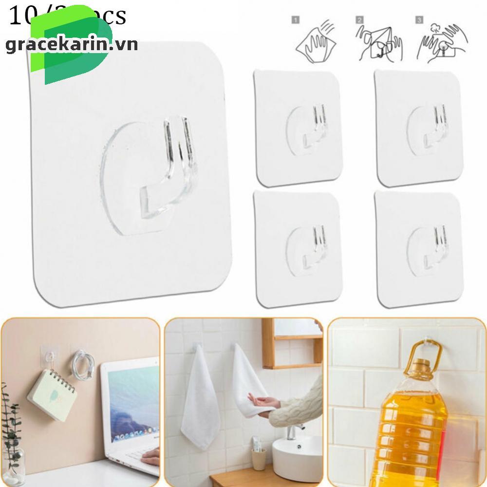 [GRCEKRIN-VN]Hooks Dustproof. Heavy Duty 6*6 Cm Clear Decorative Duty Heavy Seamless