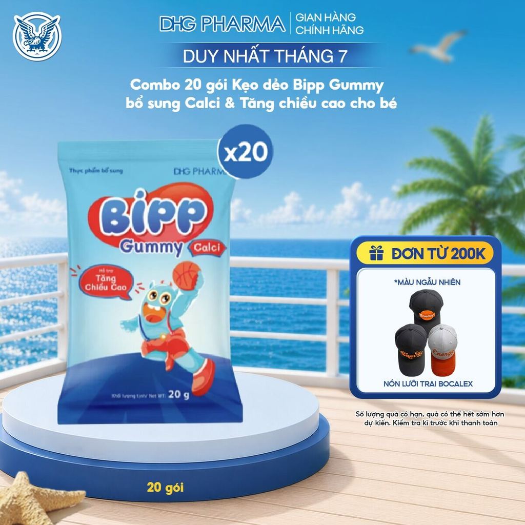 Combo 20 gói Kẹo dẻo Bipp Gummy Calci & Tăng chiều cao cho bé