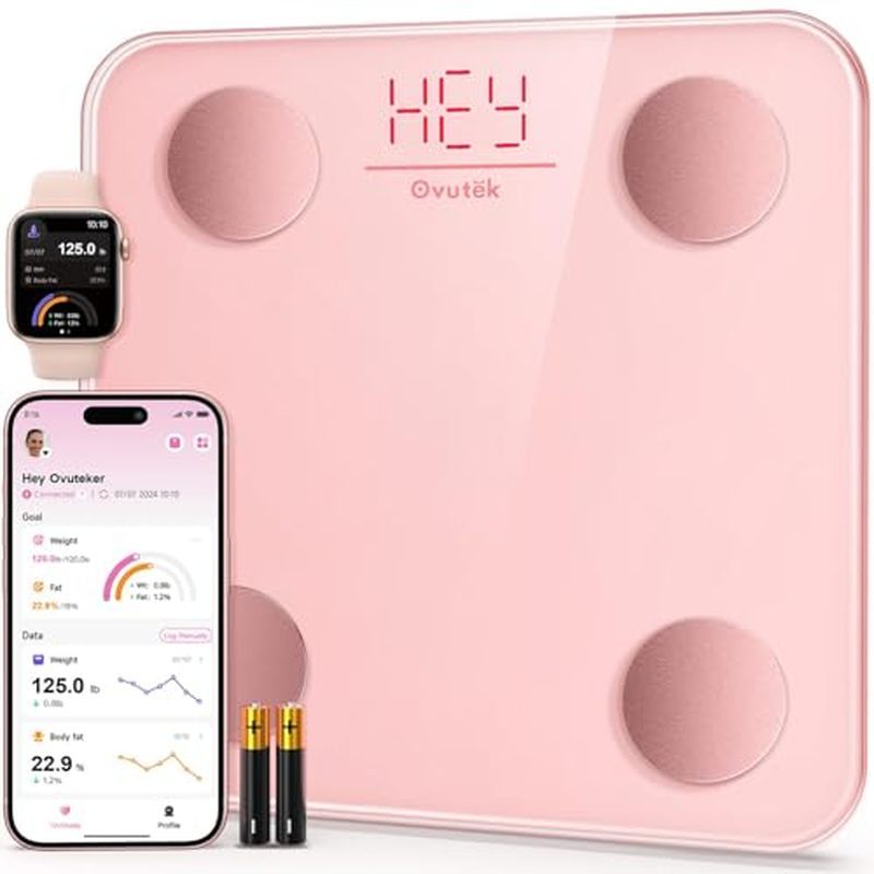 Ovutek Smart Scale for Body Weight, Digital Bathroom Scale BMI Weighing Body Fat Scale, Accurate Bod