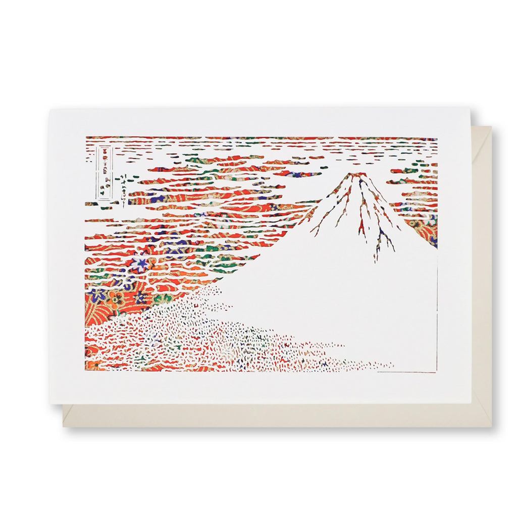 Japan-made message card, Japanese-style washi paper, "The Thirty-Six Views of Mount Fuji: Southerly 