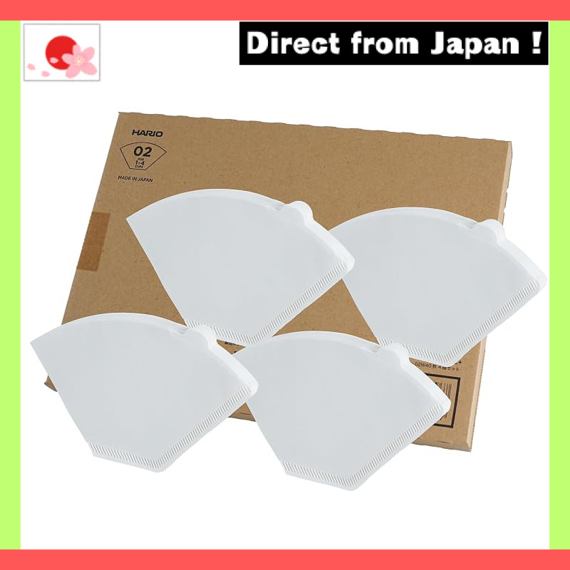 HARIO Trapezoidal Coffee Filter for 1-4 Cups, 160 Sheets, Set of 40 Sheets x 4, Made in Japan, FSC C