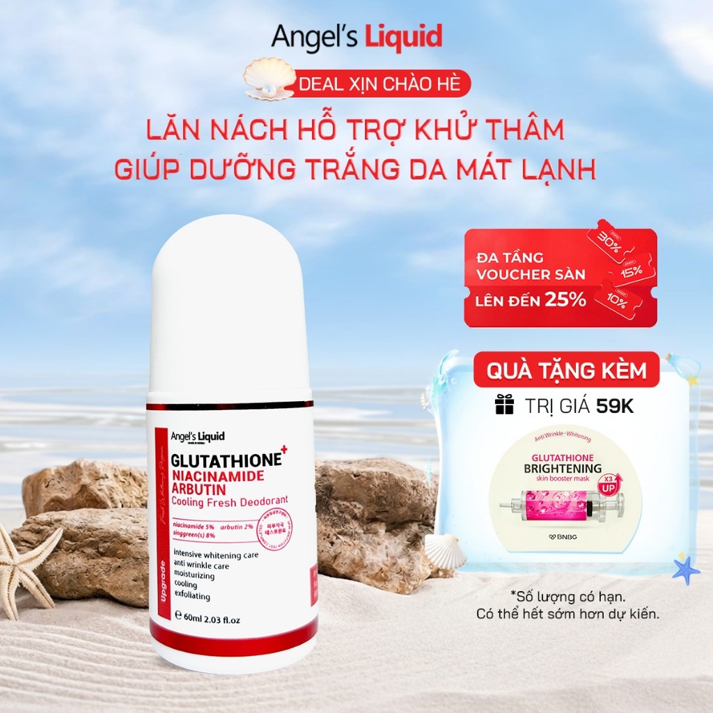 Lăn Nách Khử Thâm, Dưỡng Trắng Angel's Liquid Glutathione+Niacinamide 60ml