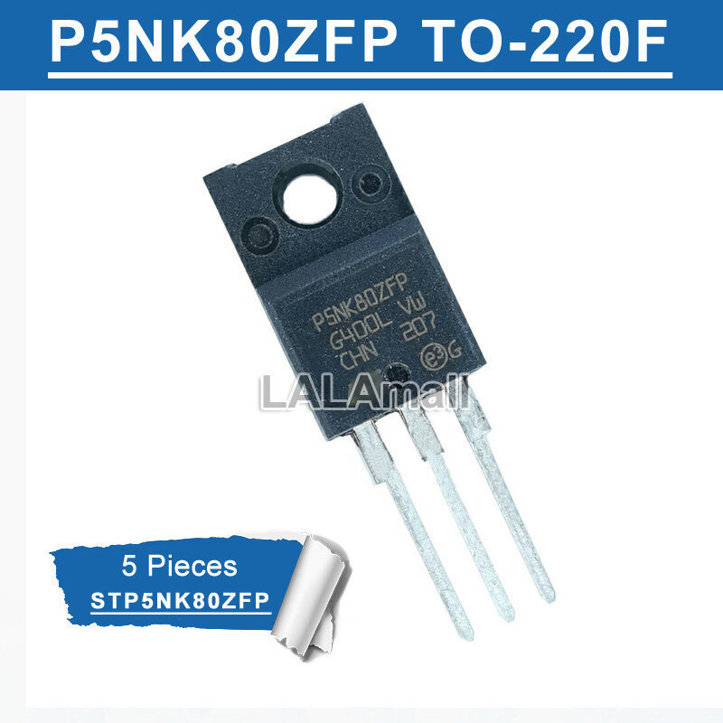 5 chiếc P5NK80ZFP TO-220F STP5NK80ZFP TO-220 5NK80 4.3A / 800V MOSFET Mới