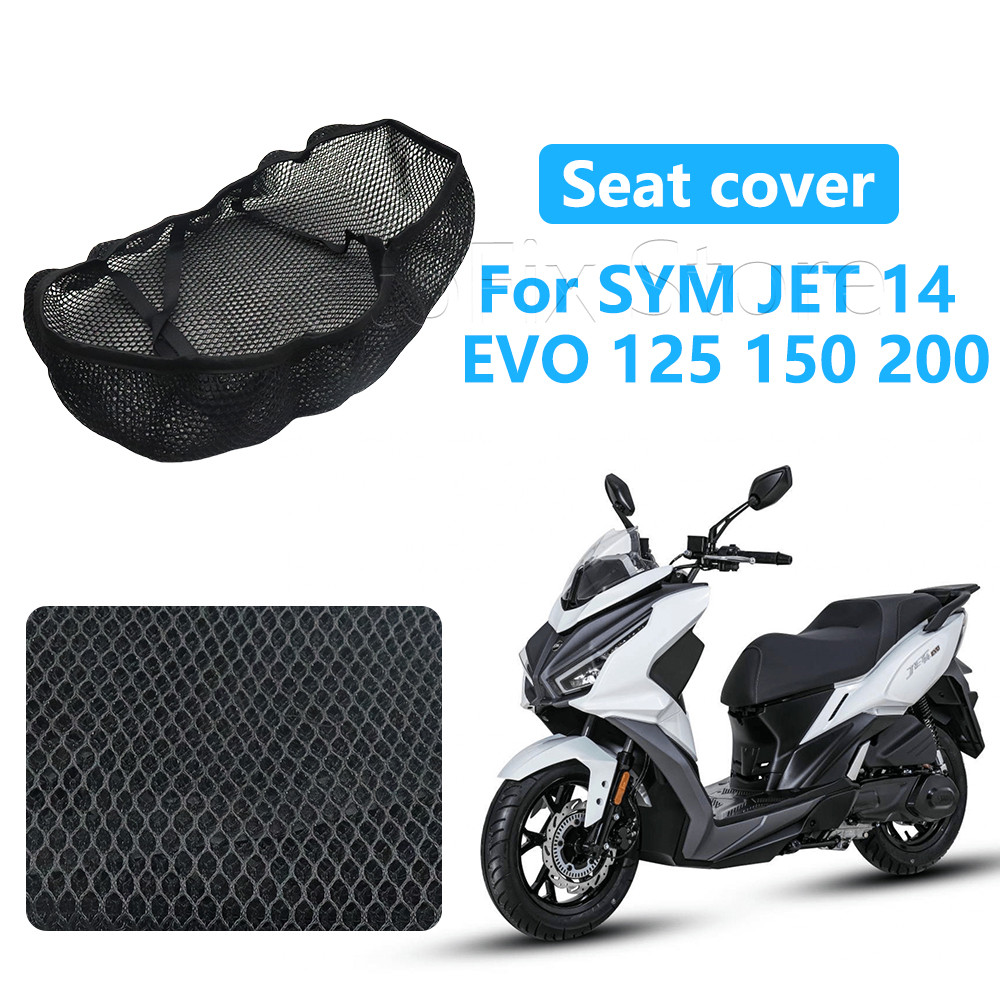 Bọc Ghế Xe Máy 3D Lưới Vải Ghế Chống Trơn Trượt Thoáng Khí Cách Nhiệt Bảo Vệ Đệm Cho SYM JET 14 EVO 