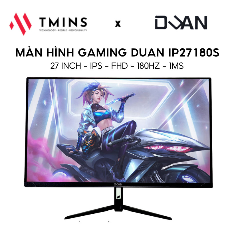 Màn hình gaming DUAN IP27180S Black/ White (27 inch - IPS - FHD - 180Hz - 1ms) - Hàng Chính Hãng