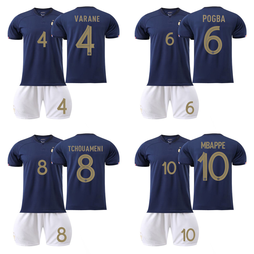Áo bóng đá 23 France Home MBAPE No. 10 Áo tập luyện câu lạc bộ World Cup Jersey Size 6TQF