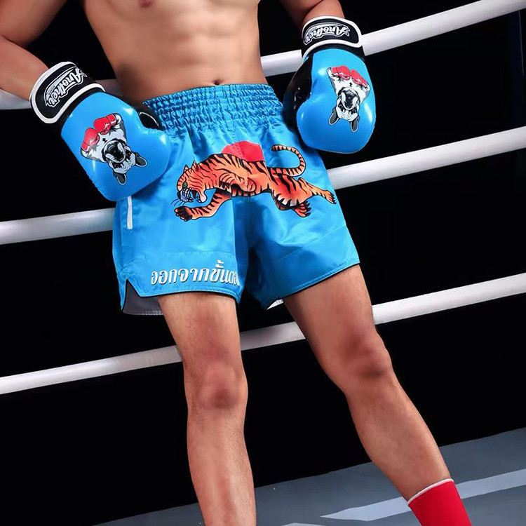 Quần short T Tiger Pattern Muay Thái Side Plus Quần chiến đấu bỏ túi