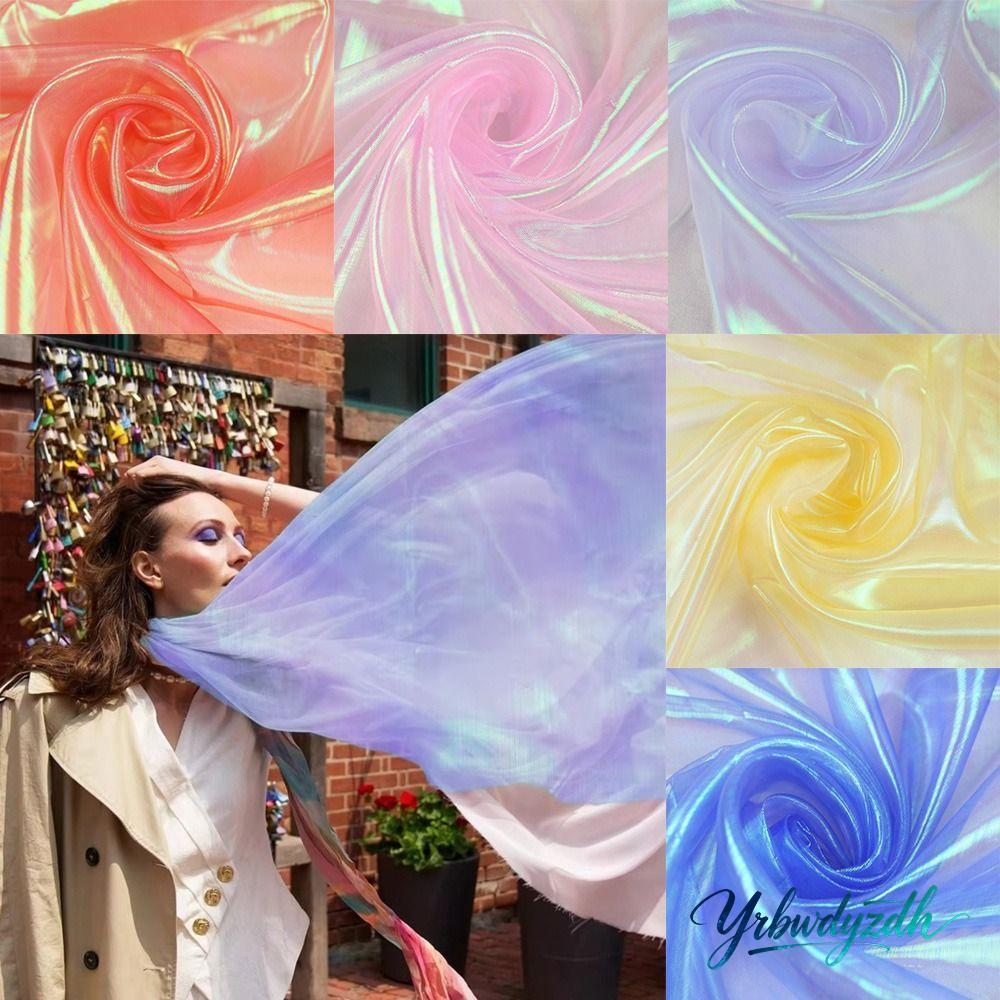 YRBWDYZDH Laser Tulle, Vải Organza Sáng Bóng Trong Suốt, Trang Trí Vải Tulle Mỏng Organza Váy Vải Cư