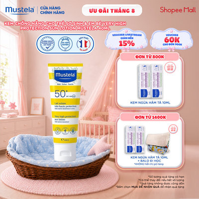 Kem Chống Nắng Cho Trẻ Sơ Sinh & Em Bé Very High Protection Sun Lotion Mustela 40ml