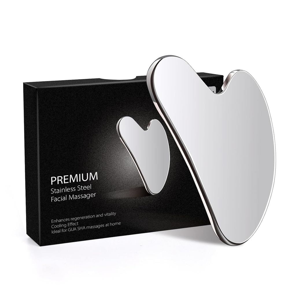 Dabigny Thép không gỉ Gua Sha Dụng cụ chăm sóc da mặt Guasha cho mặt Kim loại Gua Sha Thắt chặt Mass