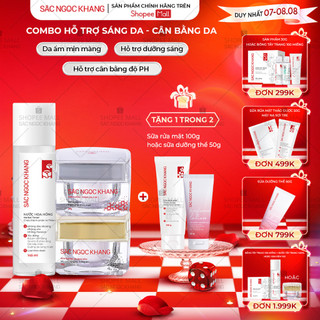 Combo Dưỡng Da, Hỗ trợ Cải Thiện Sạm Nám, Đốm Nâu, Se Khít Lỗ Chân Lông Sắc Ngọc Khang [Combo kem ngày đêm + NHH 145ml]