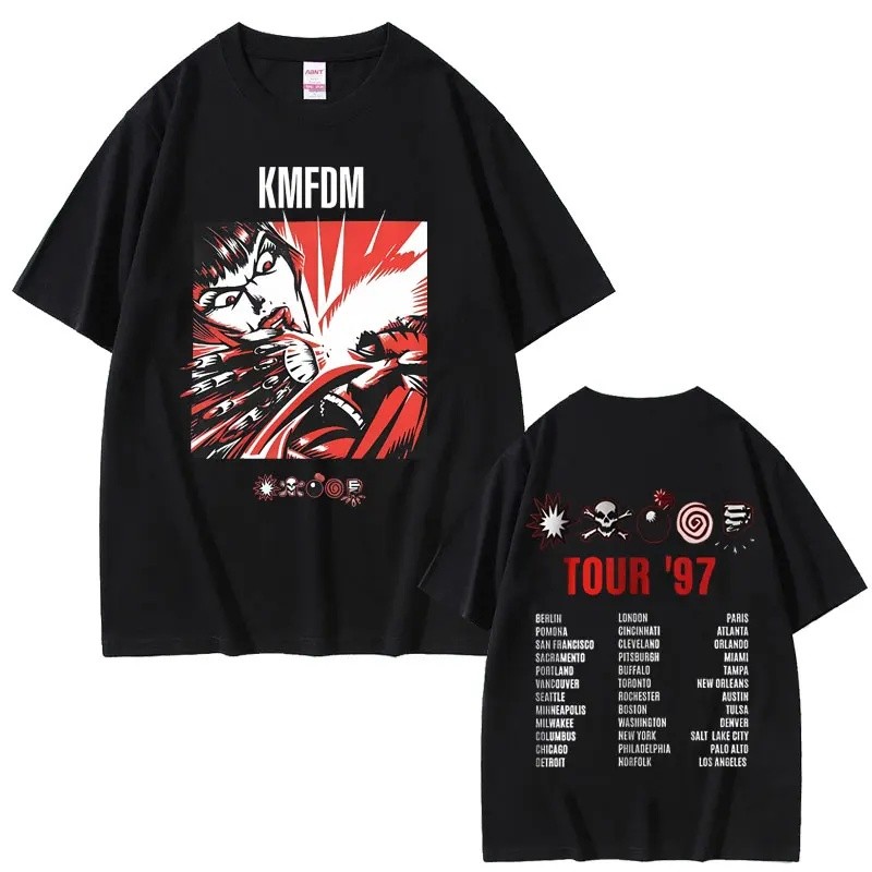 Ban Nhạc Rock Kmfdm Biểu Tượng Tour 97 In Đồ Họa Áo Nam Nữ Vintage Gothic Punk Dạo Phố Nam Áo Thun C