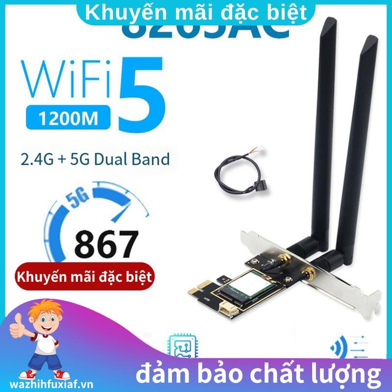 WiFi 5 Băng tần kép 2.4G / 5GHz 1200Mbps PCI-E Bộ chuyển đổi thẻ mạng không dây 8265AC Bluetooth 4.2