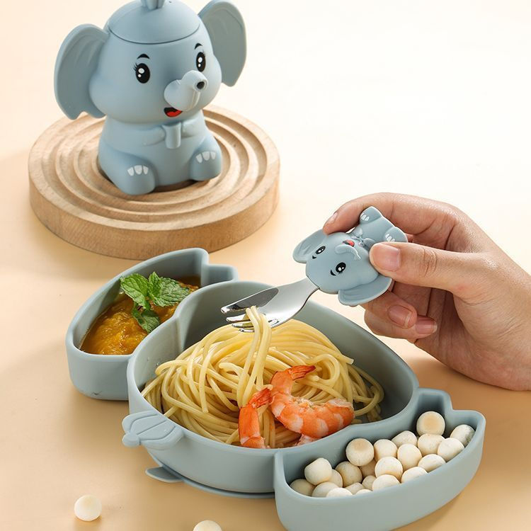 New Product#Baby Spoon, Infant Eating Training Fork and Spoon, Children's Self-Feeding Complementary