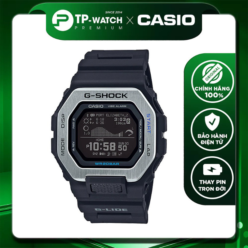 Đồng Hồ Nam Dây Nhựa Casio G-Shock GBX-100-1DR Bluetooth - Đo Thủy Triều | G-Shock GBX-100-1 G-Lide