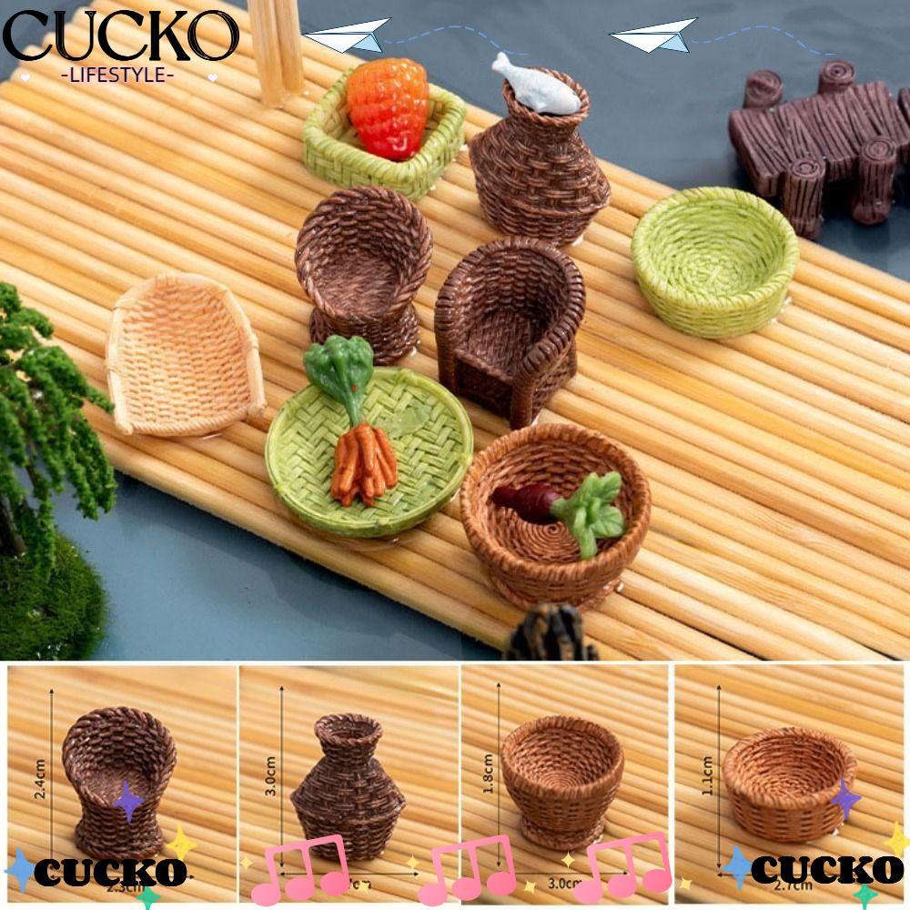 CUCKO Giỏ Tre Ghế Hút Bụi 3-4cm Búp Bê Mini Nhà Phụ Kiện Nhà Búp Bê Mô Phỏng Trang Trí'