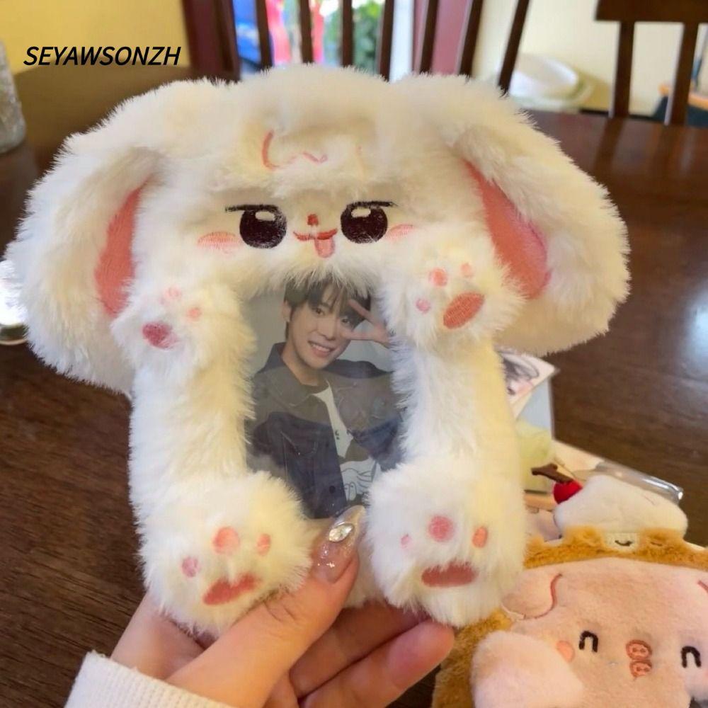 SEYAWSONZH Photocard, Đa Năng Tai Lớn Thỏ / Border Collie Photo Card Holder, Dễ Thương Sang Trọng Th