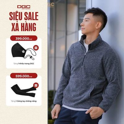 Áo nỉ len cổ đứng WANBC01M DGCs - Kiểu dáng năng động, có khóa kéo lửng