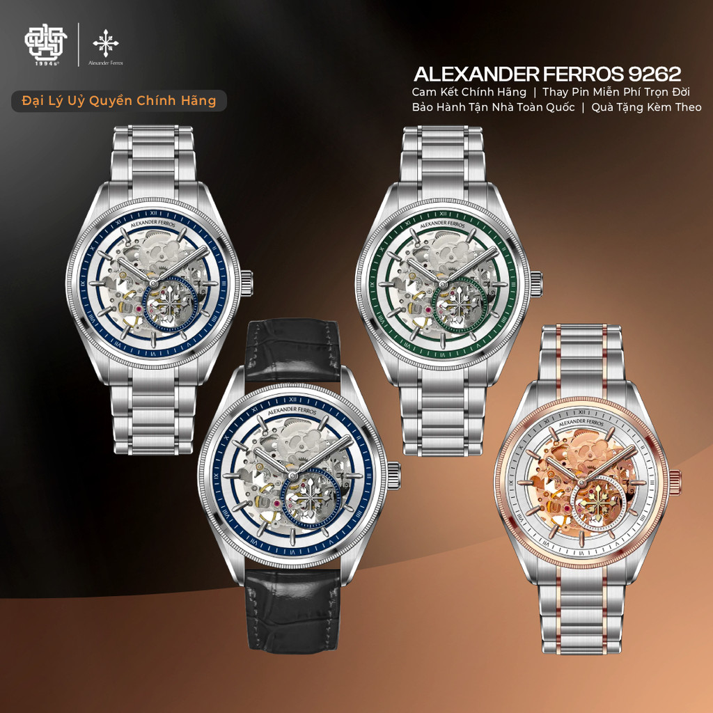 Đồng Hồ Nam Alexander Ferros 9262 Automatic, Kính Sapphire, Hàng Chính Hãng 1994s WATCH