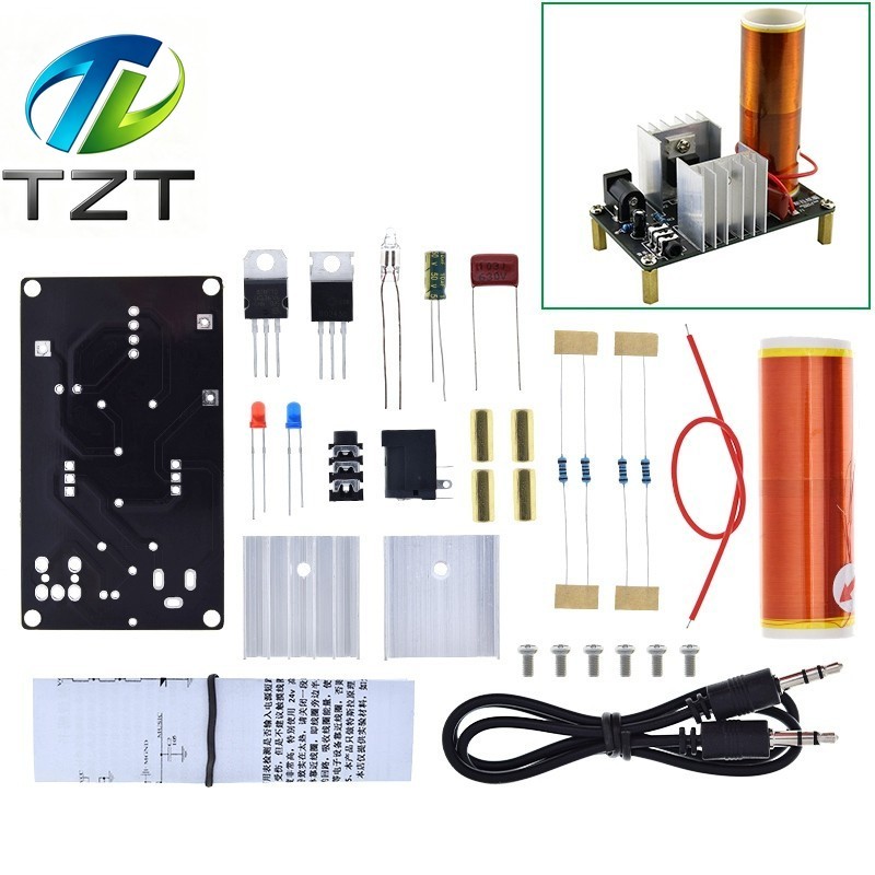 GREATZT Mini Tesla Coil Kit 15W Mini Music Tesla Coil Plasma Loa Tesla Truyền Không Dây DC 15-24V DI