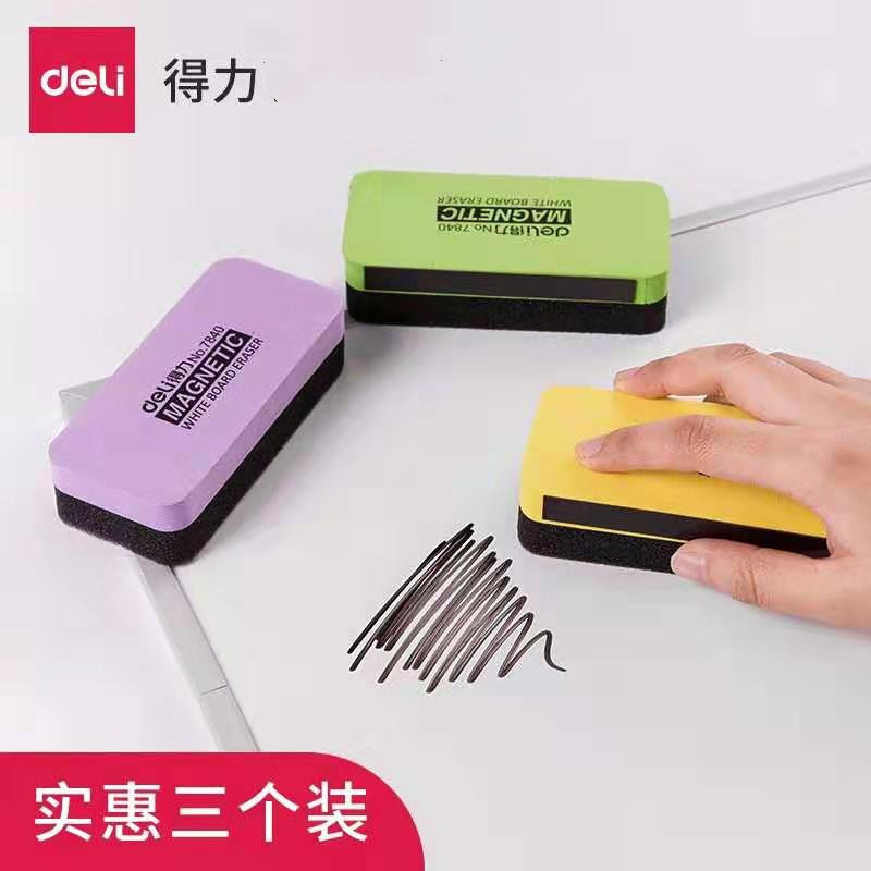 Deli Whiteboard Pen Whiteboard Eraser Sponge with Magnetic Blackboard Eraser Children 7840 School Gr