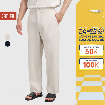 Quần dài nam CANIFA quần công sở chất cotton basic dáng suông 8BP26S003