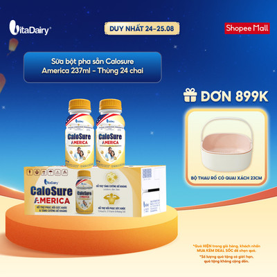 [THÙNG 24 CHAI] Sữa bột pha sẵn Calosure America 237ml – Tiện lợi, bổ sung năng lượng