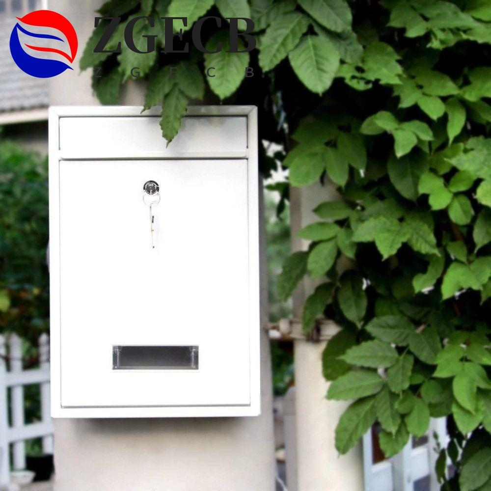 Hộp thư treo tường ZGECB, Hộp thư bằng sắt chống mưa, Hộp thư Cửa sổ trong suốt với 2 phím Hộp gợi ý