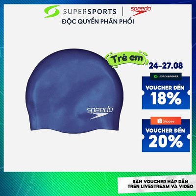 Nón Bơi Trẻ Em Speedo Plain Moulded Silicone - Xanh Dương - 8-709900002 ADS08 LS300