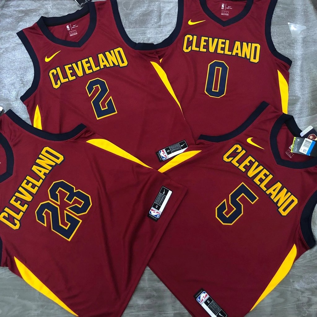 Nike NBA17 Season Cavaliers Burgundy SW Hot Pressed Jersey Nhanh khô thoáng khí James No. 23 JR5 Lok