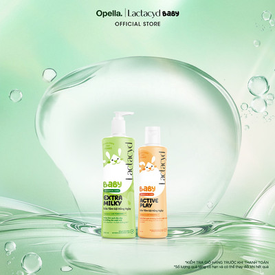 Bộ 1 Sữa Tắm Gội Trẻ em Lactacyd Baby Extra Milky 500ml +1 Lactacyd Baby Active Play 250ml