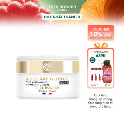[HSD 9/2027] Kem dưỡng chống lão hóa ban đêm Yves Rocher Anti-Age Global Night Care Pot 50ml