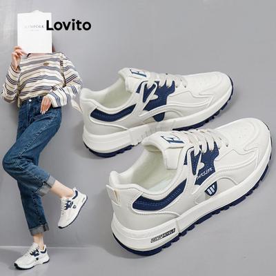 Lovito Giày Thể Thao Thường Ngày Thoải Mái Đơn Giản Phong Cách Hàn Quốc Thích Hợp Cho Nữ Dùng Khi Chơi Pickleball Hoặc Các Hoạt Động LFA45159