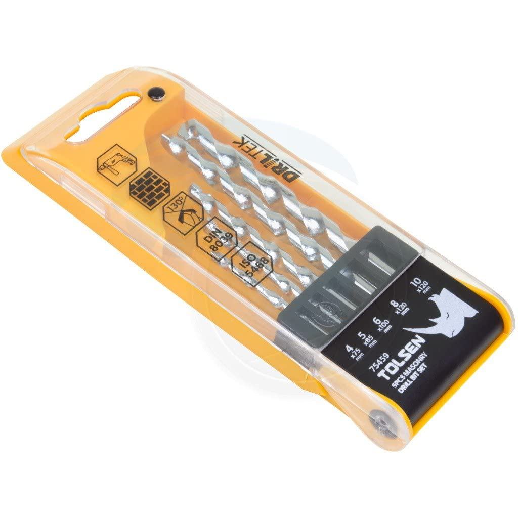 BỘ MŨI KHOAN TƯỜNG 5 MŨI 4-10MM 75459 TOLSEN - HÀNG CHÍNH HÃNG