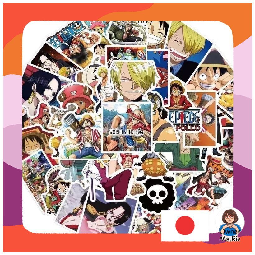 One Piece Sticker Set - Waterproof Pirate King Anime Character Decals for Guitar, Notebook, Bicycle,
